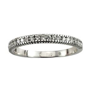 18 Karat White Gold Diamond Band Ring Size 7.25-7.5 #16115